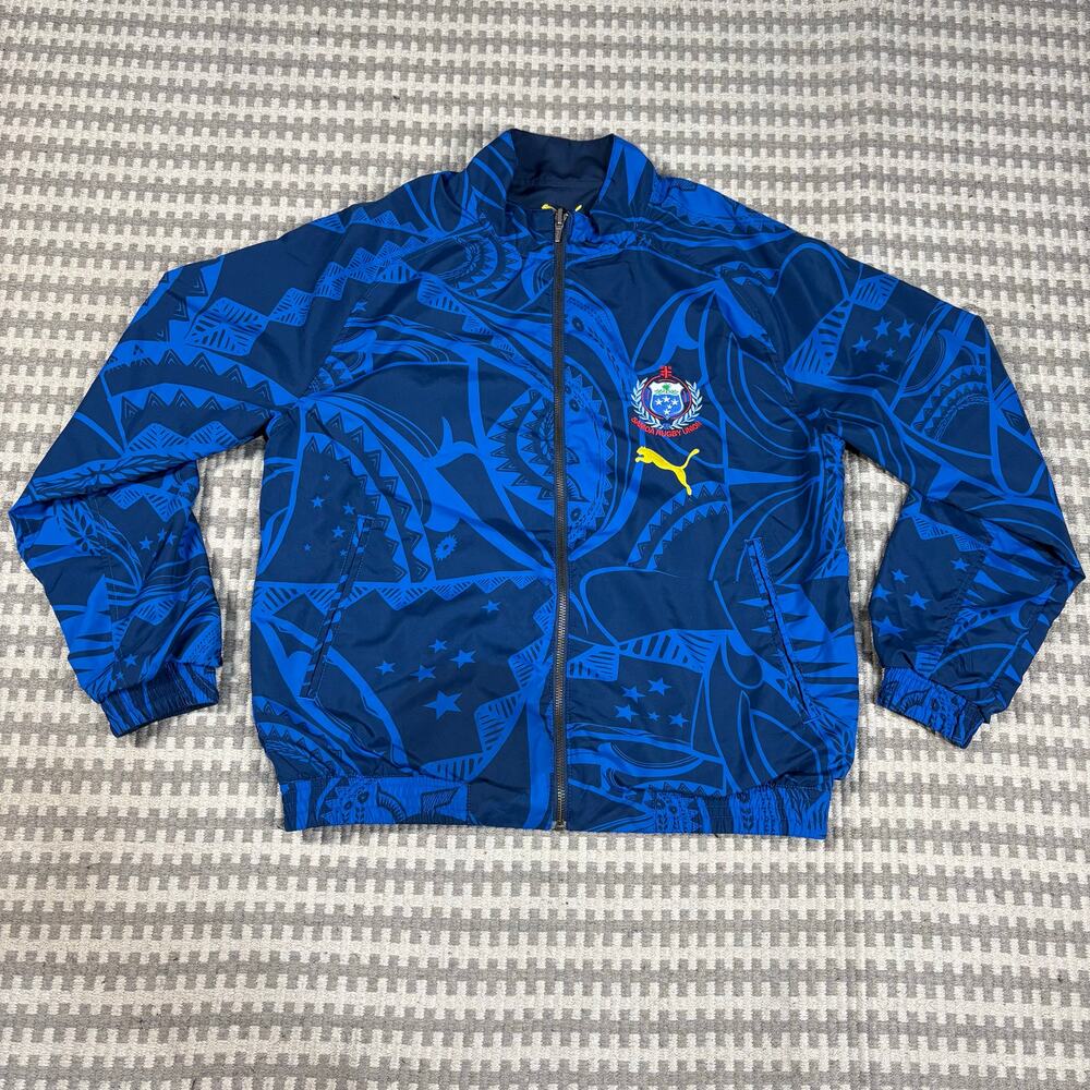 Puma Samoa Rugby Union Blue Reversible Full Zip Bomber Jacket Sz S‎ Preowned